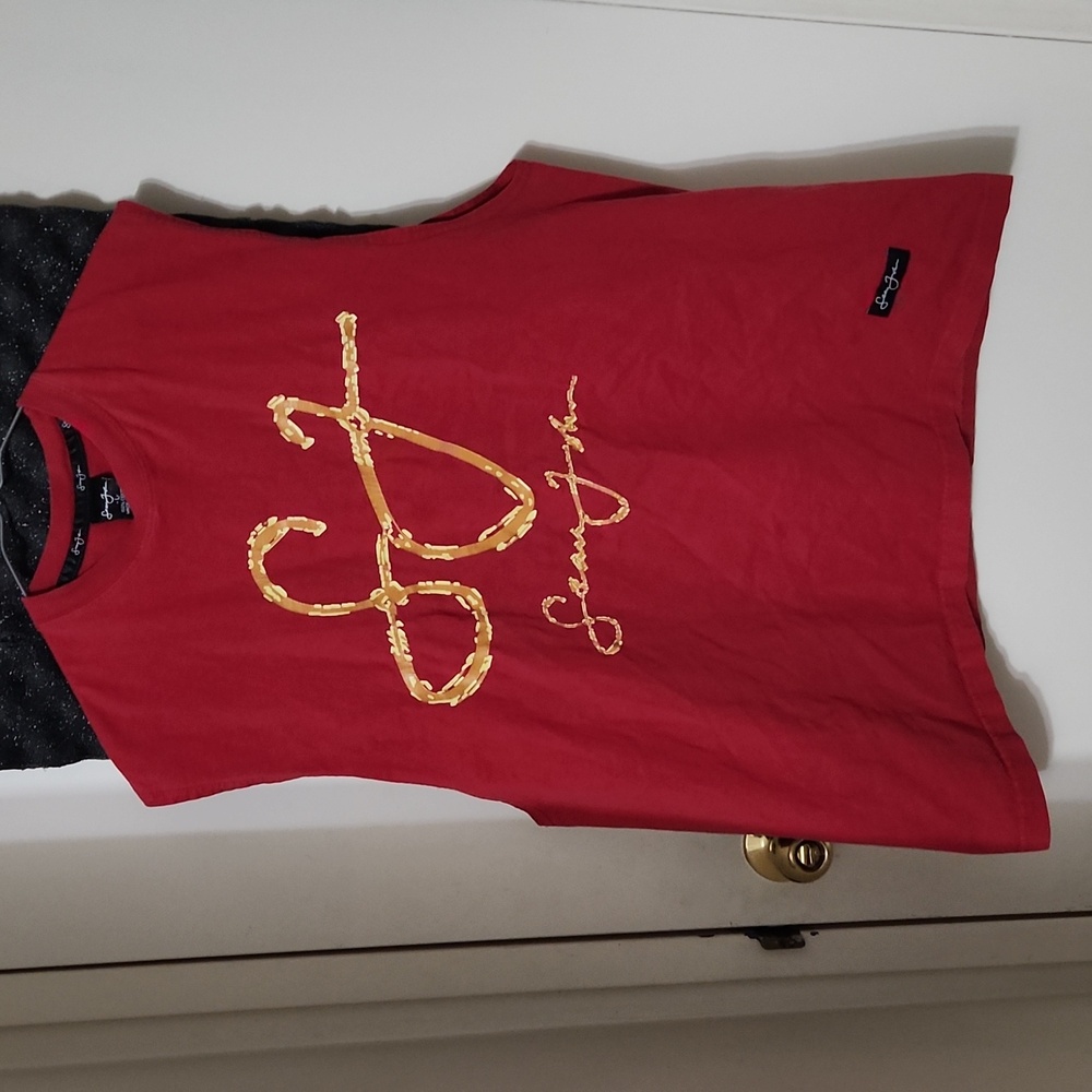 Sean John Red Signature Spell Out Tank Top Muscle Shirt Vintage Y2K